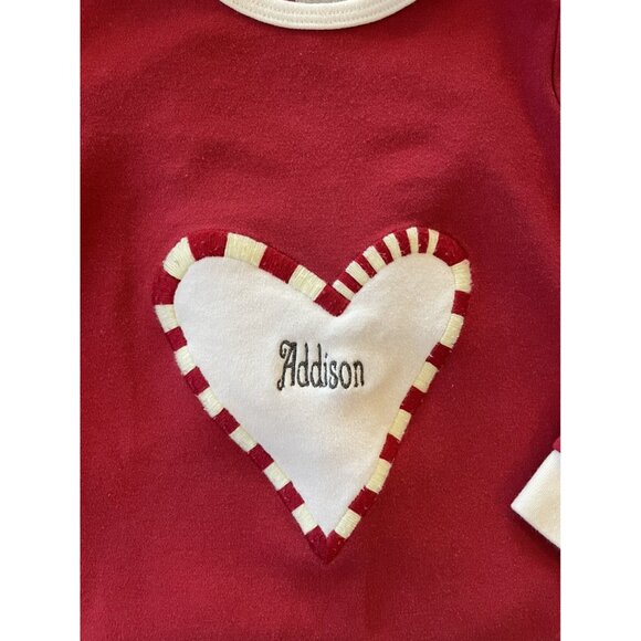 Hallmark Baby Red & Creamy White "Addison Embroidered Romper Sz 1 1/2 To 2 Years - Picture 2 of 4